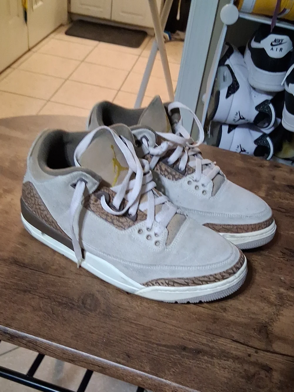 Jordan Retro Low Sneaker in Light Taupe and Brown